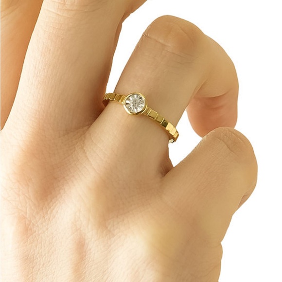 Diamond Miracle Plate Textured Ring in Gold Vermeil - Picture 8 of 13
